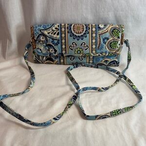Blue Patterned Vera Bradley Women's cross body wallet